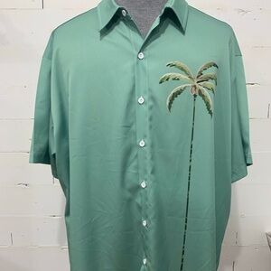 Mint Green Palm Tree Men's Casual Shirt